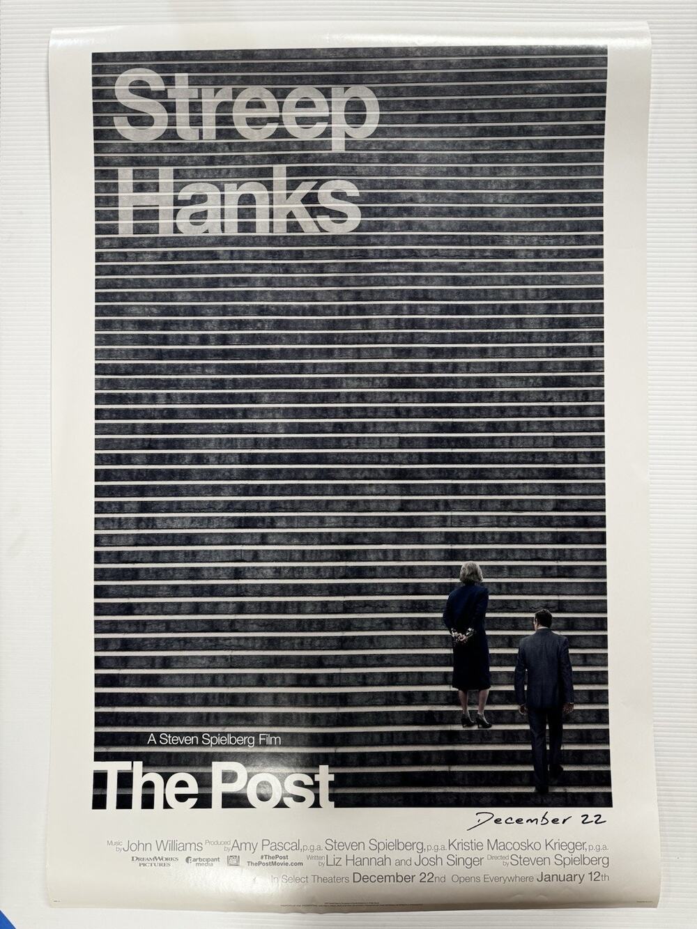 The Post Official Movie Poster 2 Sided Theater Poster 27x40